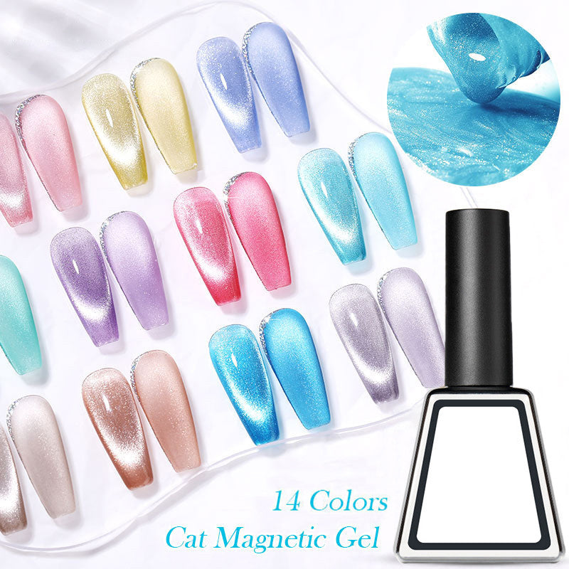 Rainbow Cat Eye Magnetic Gel Nail Polish