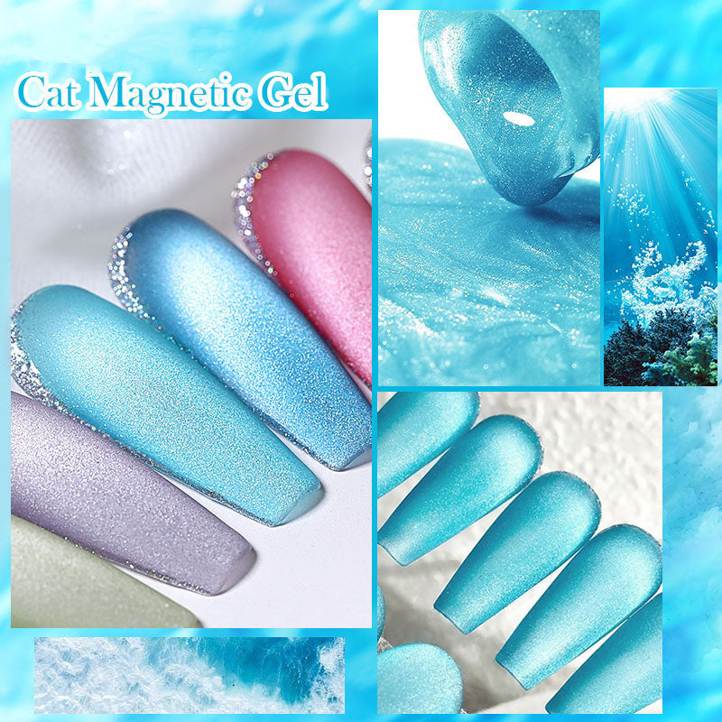Rainbow Cat Eye Magnetic Gel Nail Polish