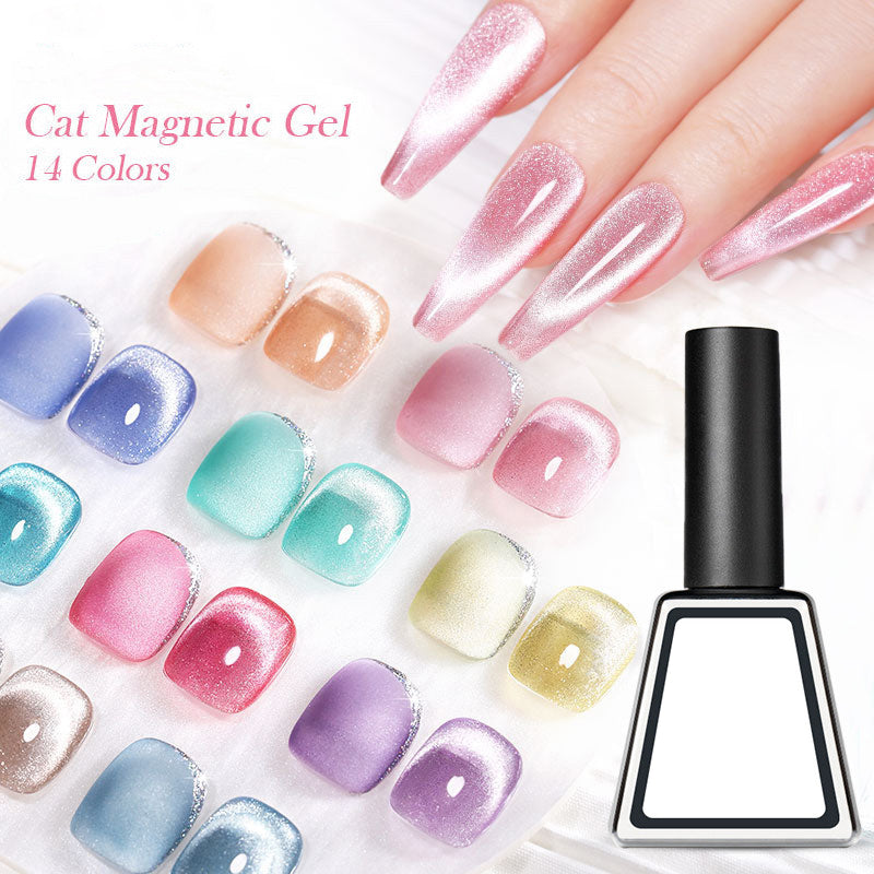 Rainbow Cat Eye Magnetic Gel Nail Polish
