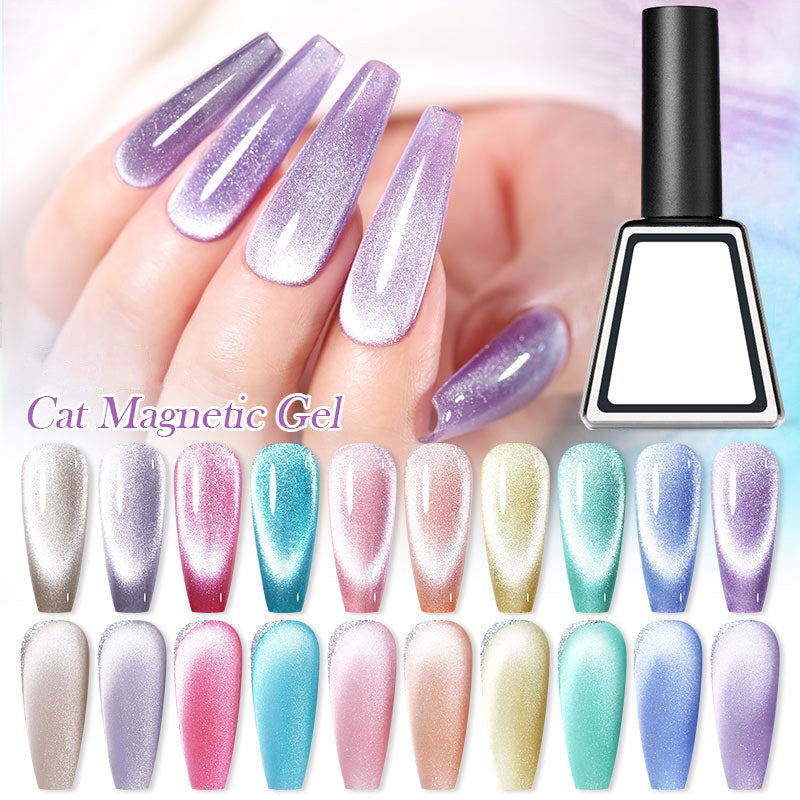 Rainbow Cat Eye Magnetic Gel Nail Polish