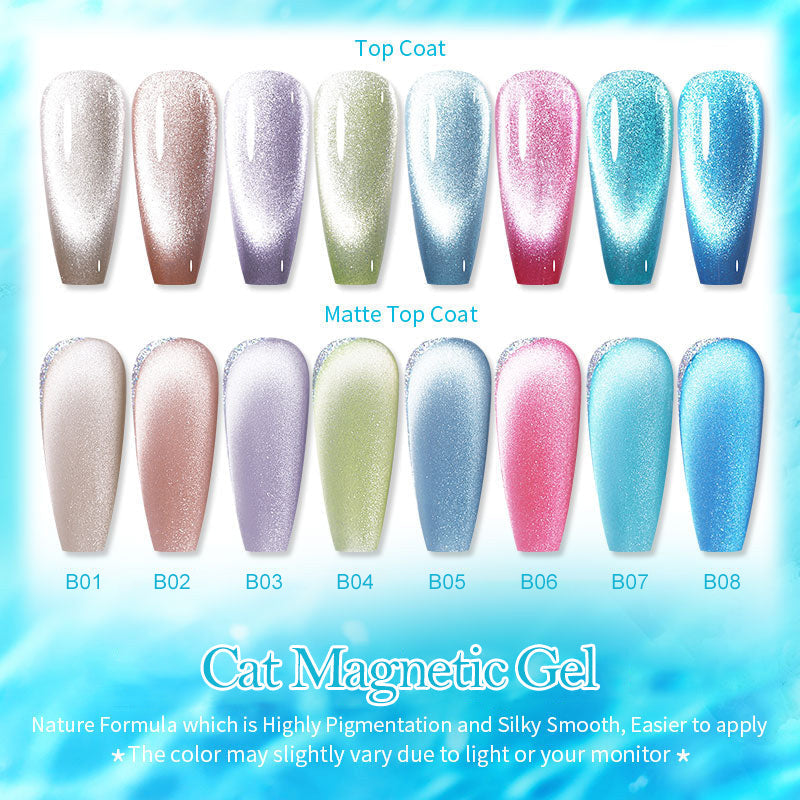 Rainbow Cat Eye Magnetic Gel Nail Polish